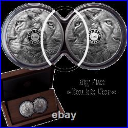 S/A Mint South Africa Big 5, Lion double capsule silver coins, (2019) (10 Rand)