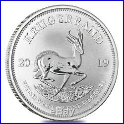 Sale Price Lot of 100 2019 South Africa 1 oz Silver Krugerrand BU 4 Tube