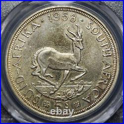 Scarce Proof Silver 1958 South Africa 5 Shillings PCGS PR64