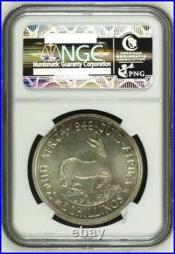 See video 1948 SILVER 5 SHILLINGS MS65 NGC SOUTH AFRICA 5S UNC George VI