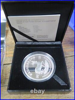 Silver 2023 South Africa 2 oz Krugerrand 50mm. 999 SILVER PROOF IN CASE 01338