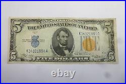 Silver Certifiate South Africa Uncirculated U. S. 5.00 Note 1934 Yellow Seal #2