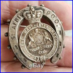 Silver South Africa 1900 Boer war THE MANCHESTER REGIMENT sweetheart badge