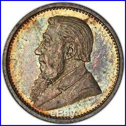 South Africa 1892 3 Pence (Threepence), PCGS PR64. Original toning, high quality