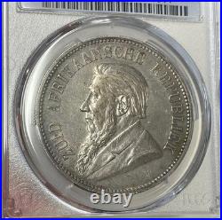 South Africa 1892 Large Silver 5 Shillings (PCGS AU Detail)