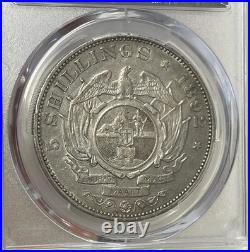 South Africa 1892 Large Silver 5 Shillings (PCGS AU Detail)
