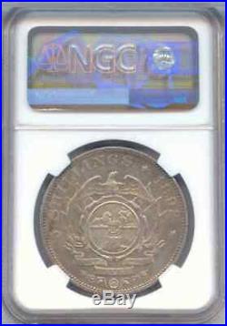 South Africa 1892 Silver 5 Shillings Coin, Single Shaft, NGC Certified AU-50