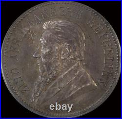 South Africa 1892 Silver 5 Shillings KM#8.1 Single Shaft PCGS AU58