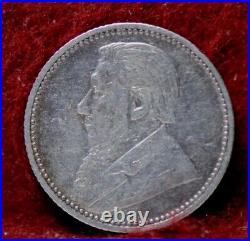 South Africa, 1893 6 Pence, KM4, silver, Extremely Fine, 7-2