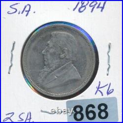 South Africa 1894 Rare Vf 2 Shillings Silver -#868
