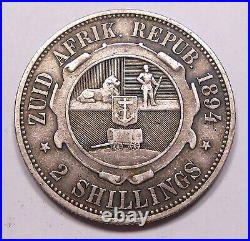 South Africa 1894 Silver 2 Shillings VF+ Beauty HIGH Grade SCARCE Key Date Coin