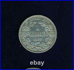 South Africa 1895 1 Shilling Silver Coin Xf+