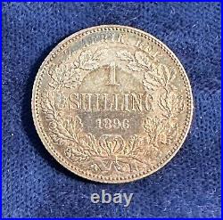 South Africa 1896 1 Shilling Silver Coin Xf+