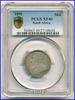 South Africa 1896 Silver Shilling XF40 PCGS