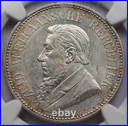 South Africa 1897 2 1/2 2.5 Shillings Silver Coin NGC MS62 Uncirculated