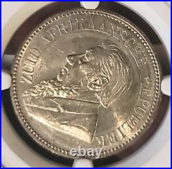 South Africa 1897 2 1/2 Shillings Rare Superb Gem NGC 62PQ Luster/Sharp LV
