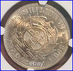 South Africa 1897 2 1/2 Shillings Rare Superb Gem NGC 62PQ Luster/Sharp LV