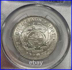 South Africa 1897 Silver 2 1/2 Shillings (PCGS AU 58)