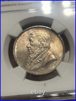 South Africa, 1897 Silver 2 Shillings, NGC MS62, Scarce in Mint State