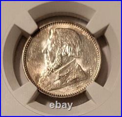 South Africa 1897 Silver 6 Pence MS62 NGC