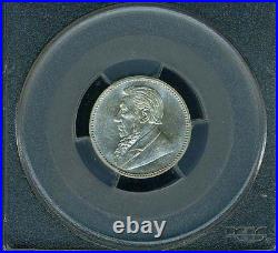 South Africa 1897 Six Pence Silver Coin Certified Pcgs Choice Uncirculated Ms-63