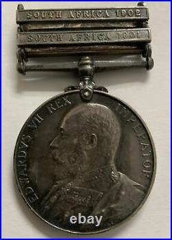 South Africa 1901-1902 Boer War Campaign Sterling Silver Medal 2 Bars