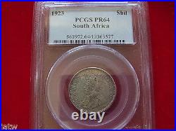 South Africa. 1923 Shilling. In PCGS Slab PR64. Proof