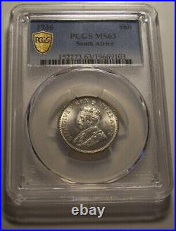 South Africa, 1936 George V Shilling. PCGS MS 63. 693,000 Mintage