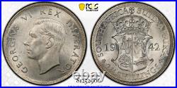 South Africa, 1942 George VI 2 1/2 Shillings, Half Crown, 1/2 Crown, PCGS MS 63