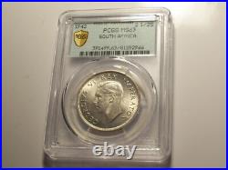 South Africa, 1942 George VI 2 1/2 Shillings, Half Crown, 1/2 Crown, PCGS MS 63
