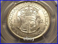 South Africa, 1942 George VI 2 1/2 Shillings, Half Crown, 1/2 Crown, PCGS MS 63