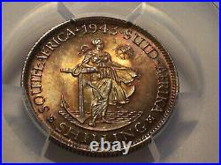 South Africa, 1943 George VI Shilling. PCGS MS 65. 4,187,999 Mintage
