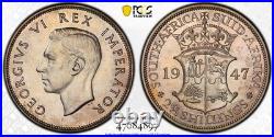 South Africa, 1947 George VI 2 1/2 Shillings. PCGS PR 65