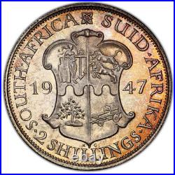 South Africa, 1947 George VI 2 Shillings. PCGS PR 66. 2,600 Mintage