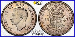 South Africa, 1947 George VI 2 and Half Shillings. PCGS PR 65. 2,600 Mintage