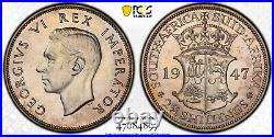 South Africa, 1947 George VI 2 and half Shillings. PCGS PR 65. 2,600 Mintage