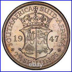 South Africa, 1947 George VI 2 and half Shillings. PCGS PR 65. 2,600 Mintage