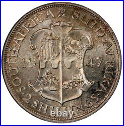 South Africa 1947 George VI Two Shillings PCGS PR 66, 2 Shillings. 2,600 Minted