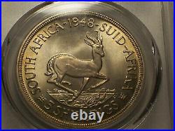 South Africa, 1948 George VI Five Shillings, 5 Shillings, PCGS PL 67