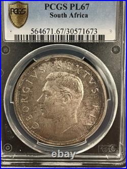 South Africa 1948 George VI Prooflike 5 Shillings PCGS PL67 Stunning