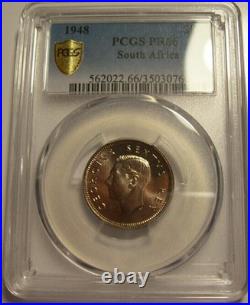 South Africa, 1948 George VI Shilling. PCGS PF 66. 1,120 Mintage