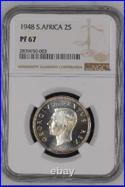 South Africa, 1948 George VI Two Shillings, NGC PR 67 2 Shillings. 1,120 Mintage