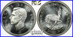 South Africa, 1949 George VI Five Shillings, 5 Shillings, Crown. PCGS PL 66