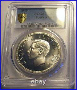 South Africa, 1949 George VI Five Shillings, 5 Shillings, Crown. PCGS PL 66