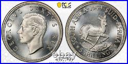 South Africa 1949 George VI Five Shillings 5 Shillings PCGS PL67. 2,000 Mintage