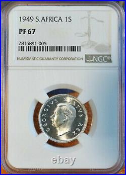South Africa, 1949 One Shilling, Proof, NGC PR67