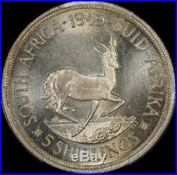 South Africa 1949 Silver 5 Shillings KM#40.1 PCGS PL66