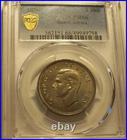South Africa, 1950 George VI 2 Shillings. PCGS PR 66. 500 Proof Mintage