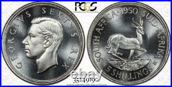 South Africa, 1950 George VI 5 Shillings, PCGS PL 65. Crown. 1,200 Mintage
