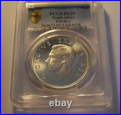 South Africa, 1950 George VI 5 Shillings, PCGS PL 65. Crown. 1,200 Mintage